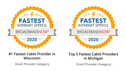 Awarded Fastest Internet Speeds 2019 by BroadbandNow